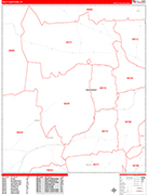 West Hartford  Wall Map Red Line Style